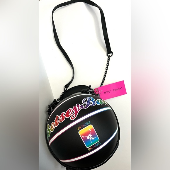 Betsey Johnson Handbags - Amazing Betsey Johnson - Betsey Ball Vegan Leather Basketball Crossbody Bag